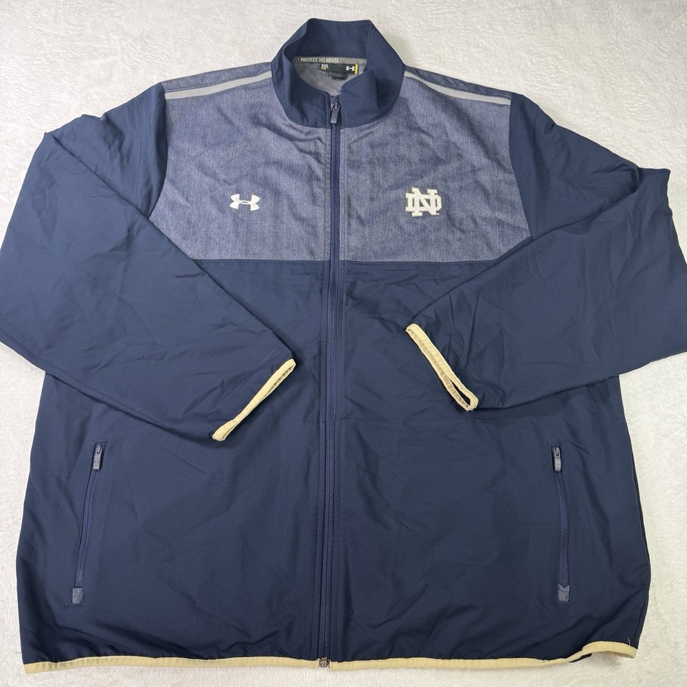 Under Armour Jacket Mens 3XL Blue Notre Dame ColdGear Herringbone